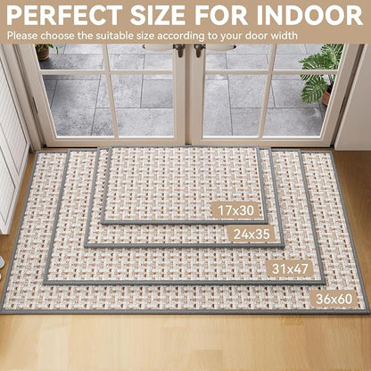 YDKGL Door Mat Entrance 24"x35", Dirt Resistant and Absorbent, Non-Slip Rubber - Image 2