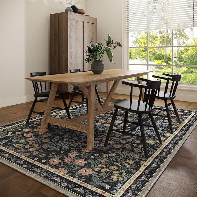 9x12 Rugs for Living Room: Washable Area Rugs for Bedroom Vintage Stain - Image 6