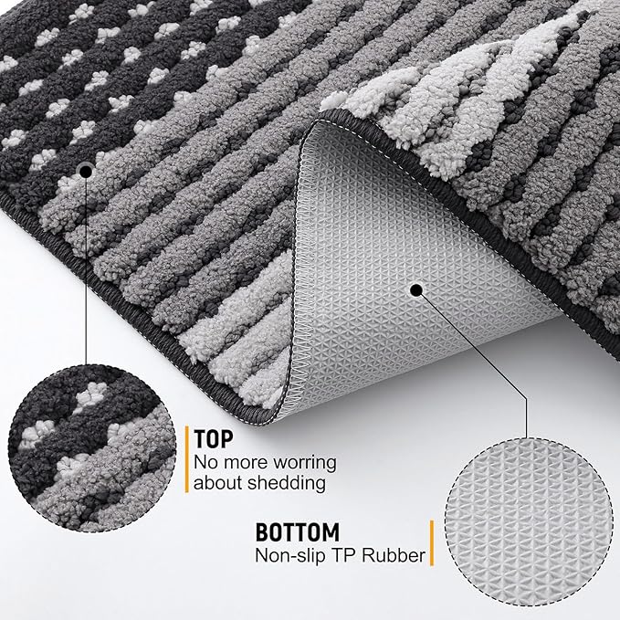 Kitinjoy Indoor Outdoor Door Mat, 48x32 Non-Slip Absorbent Dirt Trapper - Image 3