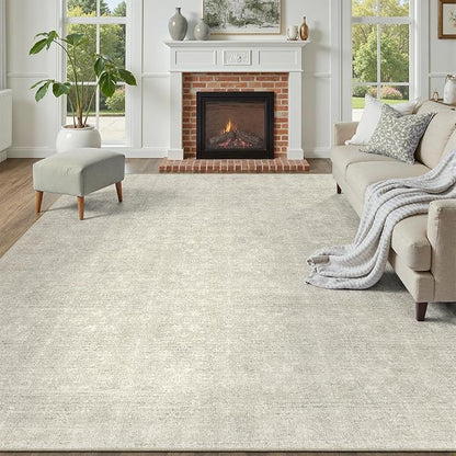 DCX 5x7 Beige Rug, Kid & Pet Friendly by DCXWashableRug