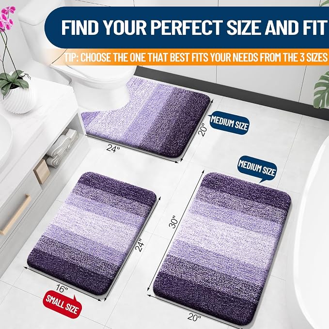 OLANLY Large Bathroom Rugs Mat 45x27, Extra Soft Absorbent Microfiber Bath Rugs - Image 2