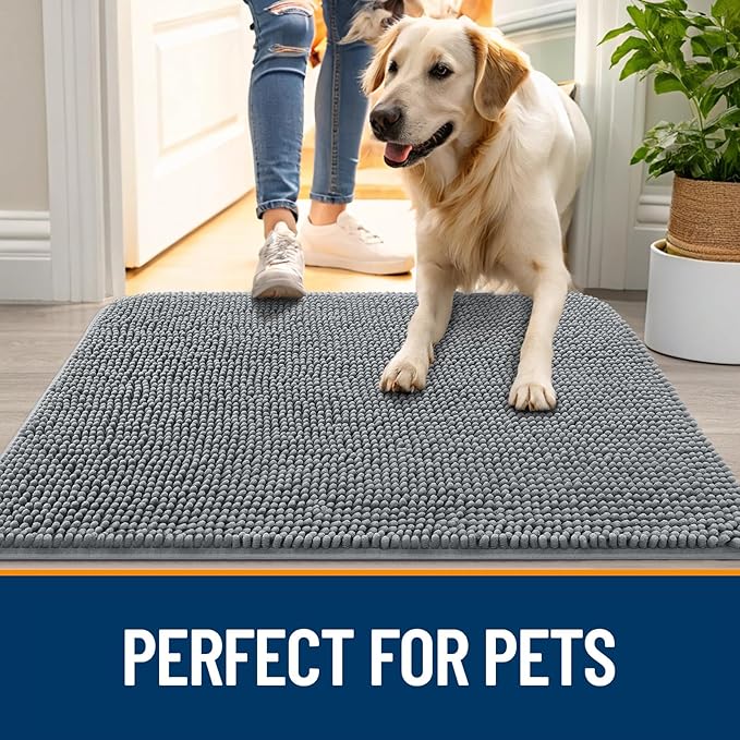 OLANLY Dog Door Mat for Muddy Paws 59x35, Absorbs Moisture and Dirt, Absorbent - Image 6