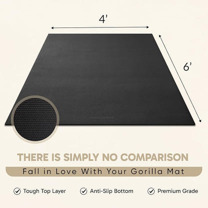 Gorilla Mats Large Exercise Mat – 6'x4', Flat Fitness, Yoga & Weight Lifting - Image 7