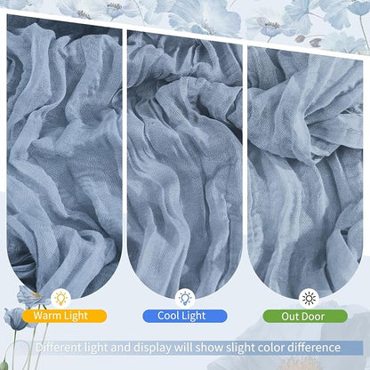 Showgeous 18 Pack Dusty Blue Cheesecloth Table Runner, 17 x 108 Inches | Boho - Image 7