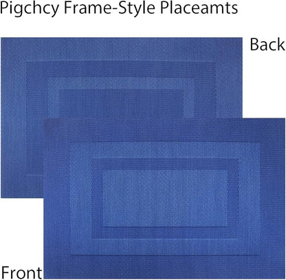 PIGCHCY Placemats Set of 8 Washable Durable Place Mats Vinyl Heat Resistant - Image 3