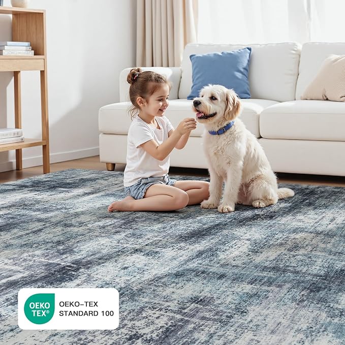 Lofus 6x9 Area Rug for Living Room, Neutral Modern Washable Carpet for Bedroom - Image 5