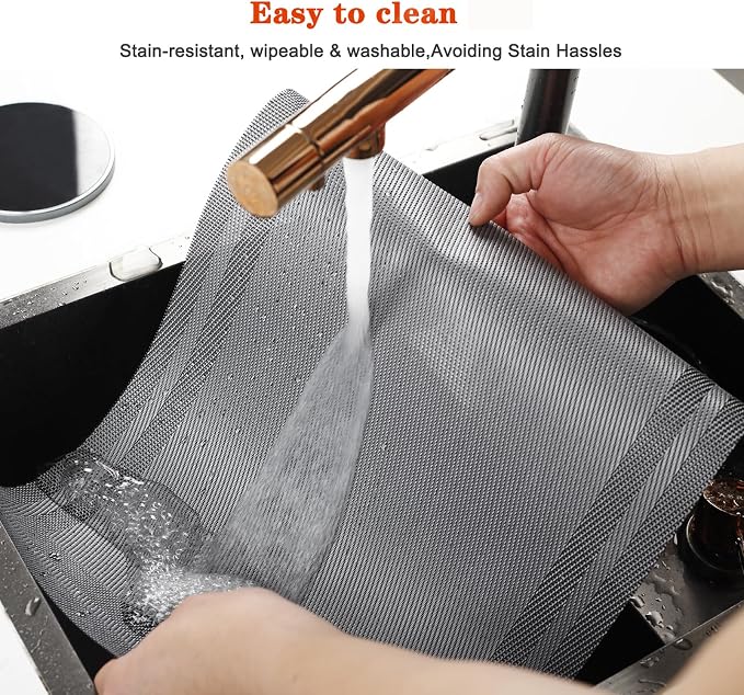 Placemats Set of 6, Vinyl PVC Heat Resistant Washable Placemats Set, Non Slip - Image 5