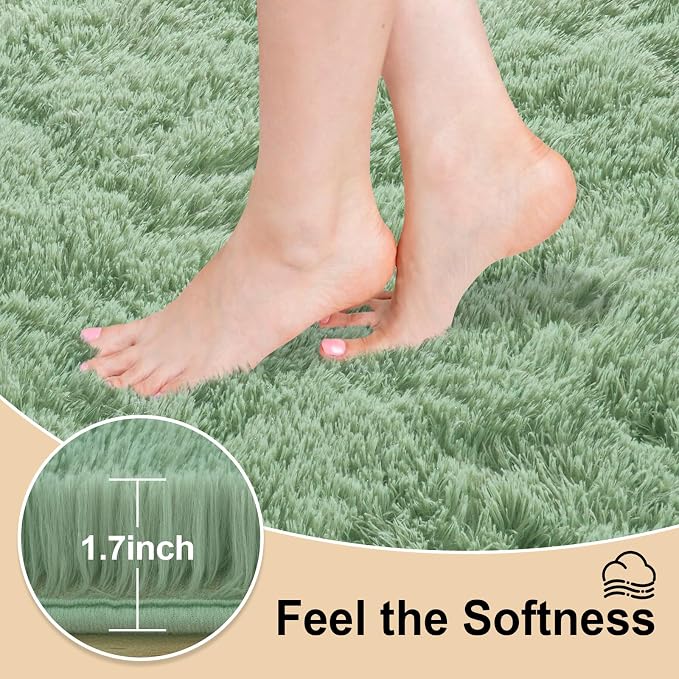Mugorn Area Rugs 9x12 Living Room, Soft Carpet Shag Kids Room Rug, Non-Slip - Image 5