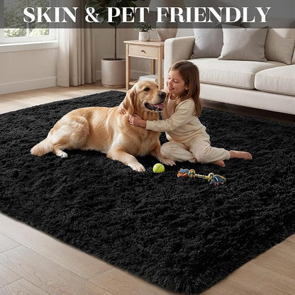 Area Rug for Living Room Bedroom: 5x7 Soft Fluffy Shag Rugs Upgrade Non-Slip - Image 7