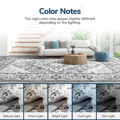 Lessymo Runner Rug for Hallway, Machine Washable Entryway Rugs Boho Faux Wool - Image 9