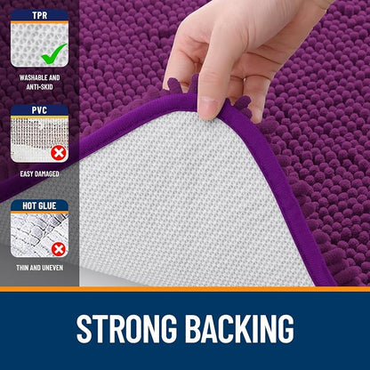 OLANLY Bathroom Rugs 34x21, Extra Soft Absorbent Chenille Bath Rugs, Rubber - Image 6