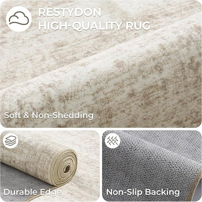 6x9 Rug for Living Room, Soft Low Pile Indoor Washable Rugs for Bedroom - Image 7