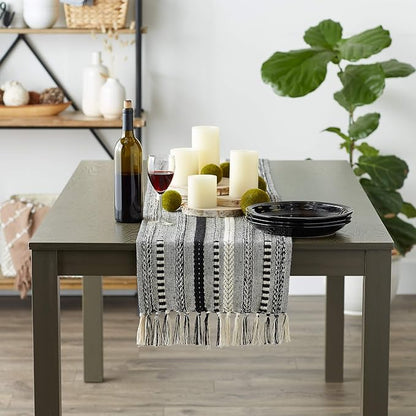 DII Farmhouse Braided Stripe Table Runner Collection - Image 5