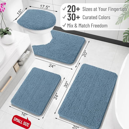 OLANLY Small Bathroom Rugs 24x16, Extra Soft Absorbent Chenille Bath Rugs - Image 2