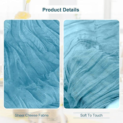 1 Pack Baby Blue Cheesecloth Table Runner 35x120 Inch 10Ft Rustic Gauze Cheese - Image 3