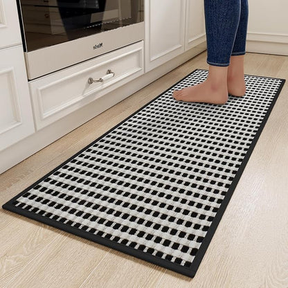 YDKGL Kitchen Rugs Non Slip Washable, Rubber Backing Soft Chenille Braided by YDKGL