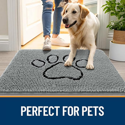 OLANLY Dog Door Mat for Muddy Paws 54x24, Paw Print Design, Absorbs Moisture - Image 6