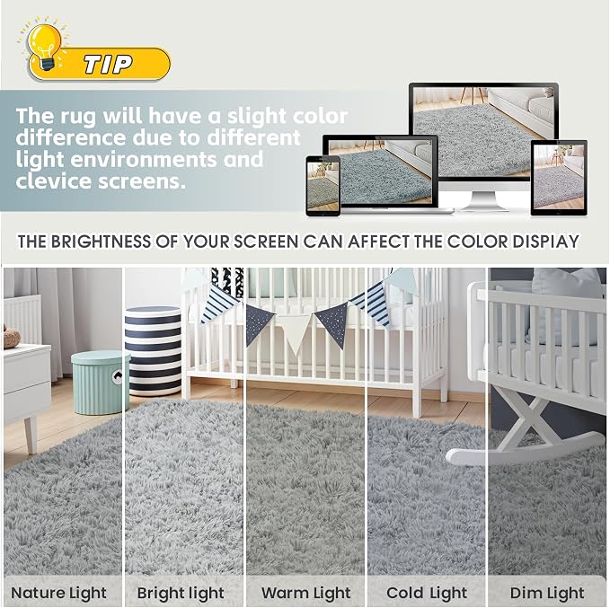 8x10 Area Rug for Living Room, Ultra Soft Fluffy Shag Rugs for Bedroom - Image 7