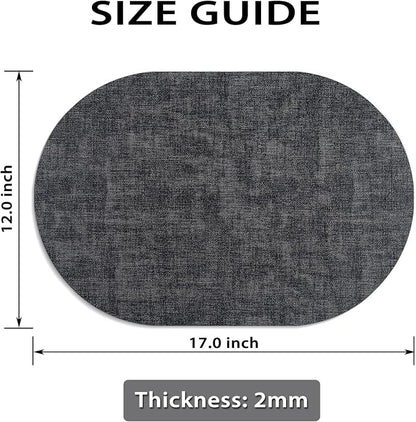 Placemats for Dining Table Set of 6 Non-Slip, Heat Resistant Oval Leather - Image 6