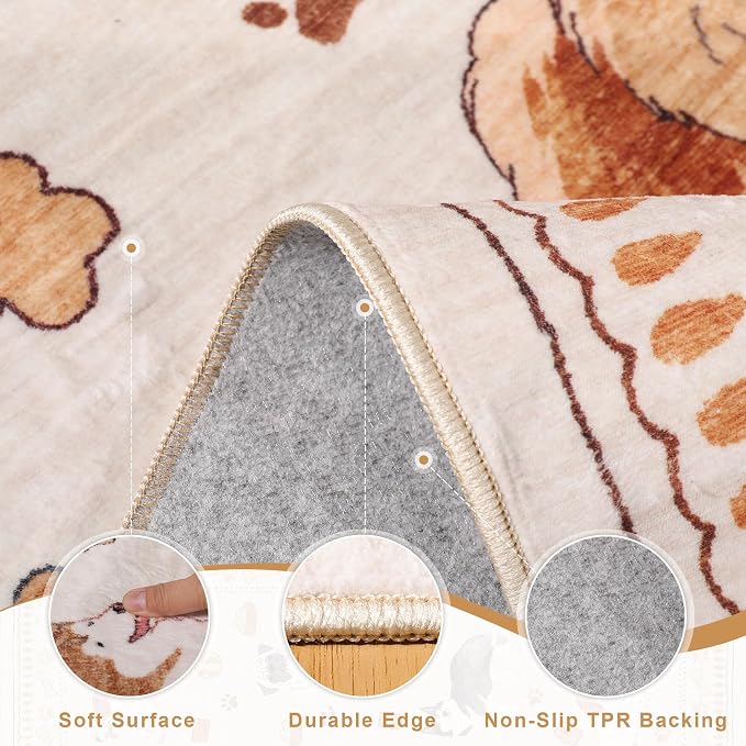 DUKINO 3x5 Area Rug, Lightweight Washable Entryway Rug - Image 5