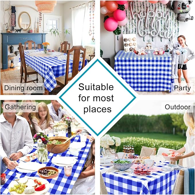 Checkered Tablecloth Rectangle, 30 x 60 Inch - Image 4