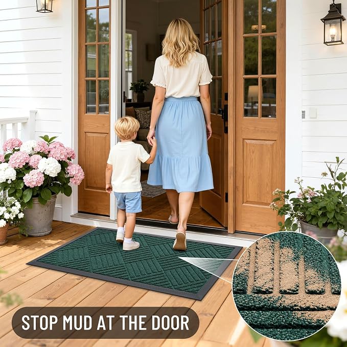 OLANLY Front Door Mat Outside Entrance 33x21, Heavy Duty Sturdy Natural Rubber - Image 6