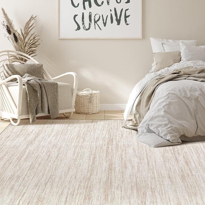 Nakagishi 5x8 Area Rugs Living Room: Washable Large Vintage Rug Neutral - Image 7