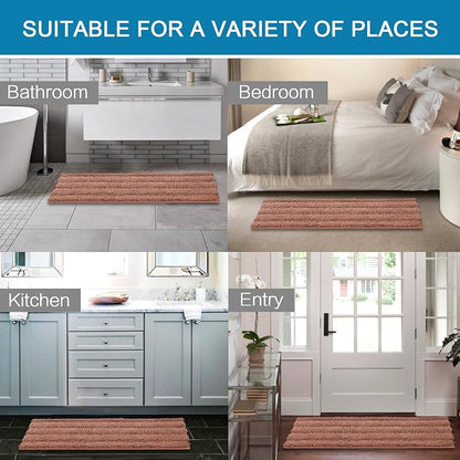 H.VERSAILTEX Bath Rugs for Bathroom Non Slip Bath Mats Extra Thick Chenille - Image 6