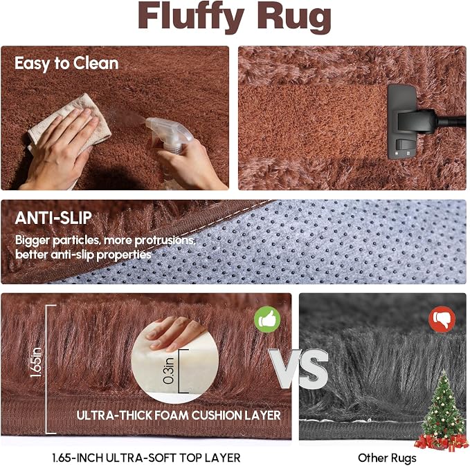 8x10 Area Rugs Living Room, Non-Slip Upgraded Indoor Thick Soft Rug, Modern - Image 4
