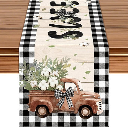 Farmhouse Table Runner, 72 x 13 inches, Rustic Country Decor by Unknown