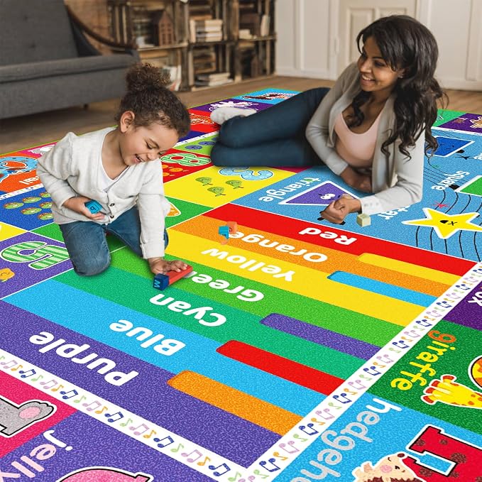 ABC Kids Rug for Playroom, Educational Play Mat for Kids, Preschool Rugs - Image 7