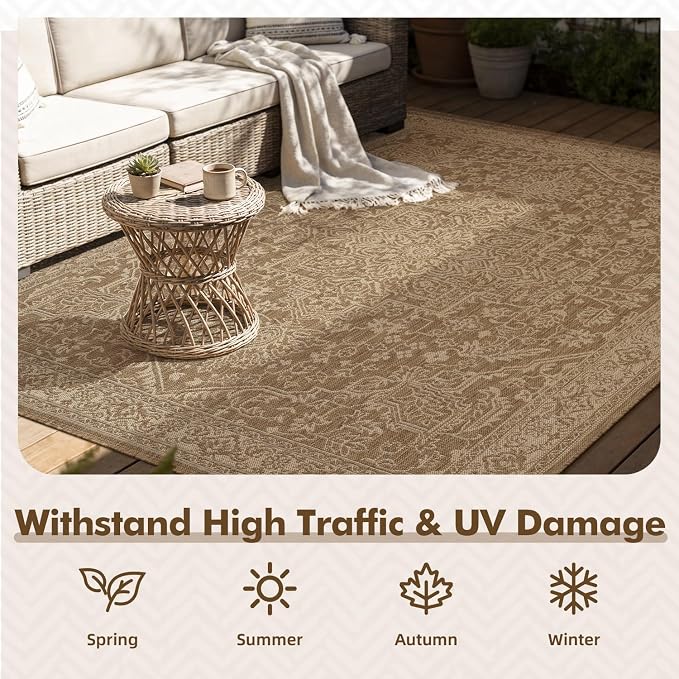 MontVoo-Outdoor Rug-Patio Rug 8x10 Polypropylene Indoor Outdoor Rugs Carpet - Image 4