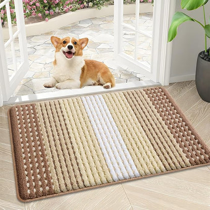 Kitinjoy Indoor Outdoor Door Mat, 30x17 Non-Slip Absorbent Dirt Trapper by Kitinjoy