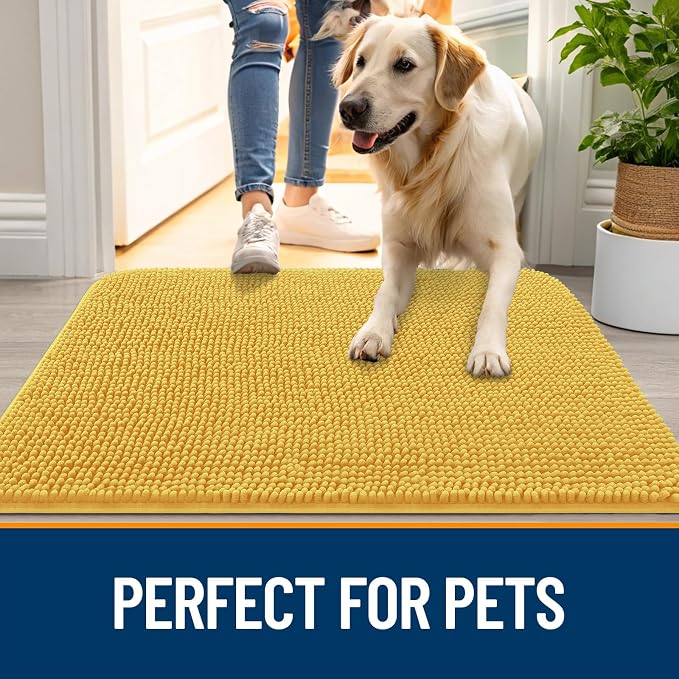 OLANLY Dog Door Mat for Muddy Paws 35x24, Absorbs Moisture and Dirt, Absorbent - Image 6
