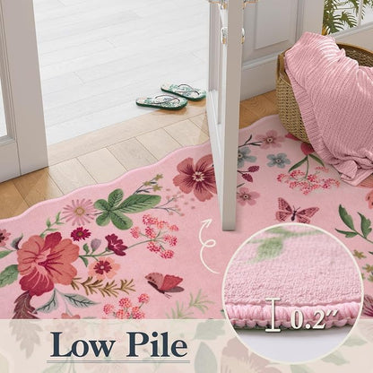 Lahome Floral Kitchen Runner, 2X6 Washable Runner Rug Non-Slip, Ultra-Thin Soft - Image 5