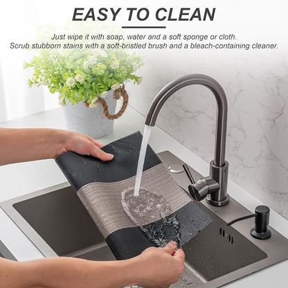 Placemats Set of 6 Washable Indoor | Outdoor Vinyl Place Mats - Image 3