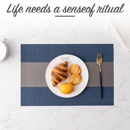 Placemats Set of 4 Washable Indoor | Outdoor Vinyl Place Mats - Image 6
