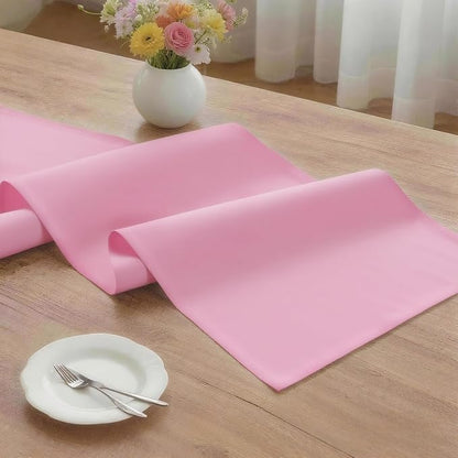 MEANMOY Pink Table Runner 48 Inches Long Waterproof Washable Table Runners | - Image 3