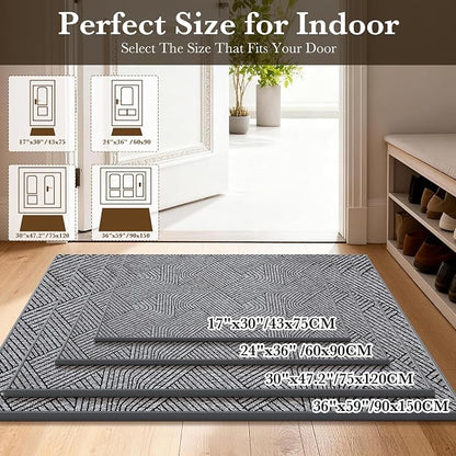 Indoor Door Mat 30"x47" Large, Low-Profile Welcome Front Door Mat Indoor - Image 2
