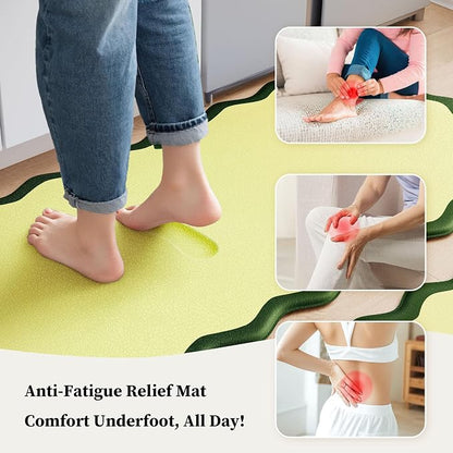 Arenarug Scalloped Kitchen Mats Rugs Sets of 2 Cushioned Anti Fatigue Floor Mat - Image 4