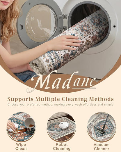 Madane Runner Rug 2x8, Washable Hallway Runner Rugs, Non-Slip Low-Pile Soft - Image 9