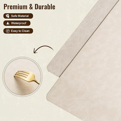 Placemats Set of 8, DOLOPL Reversible Dual-Color Faux Leather Place Mats - Image 7