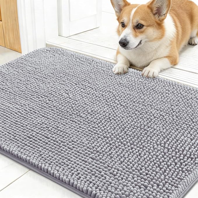 OLANLY Dog Door Mat for Muddy Paws 24x16, Absorbs Moisture and Dirt, Absorbent by OLANLY