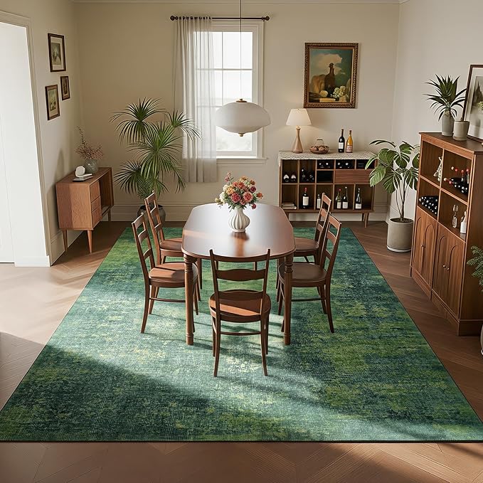 Washable Rugs 8x10 Area Rugs for Living Room, Ultra Soft Faux Wool Retro Carpets - Image 7
