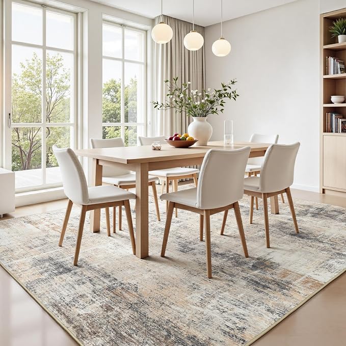 Lofus 10x14 Area Rug for Living Room, Neutral Modern Washable Carpet for - Image 3