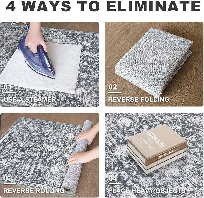 KILOCOCO Runner for Hallway 3x12 Runner Rug Printed Vintage Floral Washable Rug - Image 4