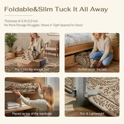 HUGEAR 3x5 Vintage Jute Outdoor Indoor Rug Washable Linen Textured Weave High - Image 6