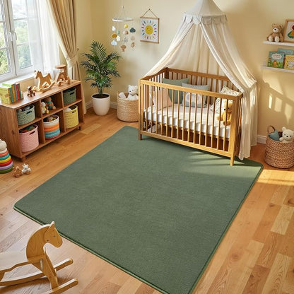 Amearea 5x5 Square Area Rugs for Bedroom Living Room, Sage Green Thickened - Image 2
