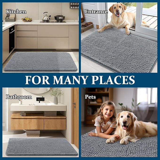 OLANLY Dog Door Mat for Muddy Paws 30x20, Absorbs Moisture and Dirt, Absorbent - Image 8