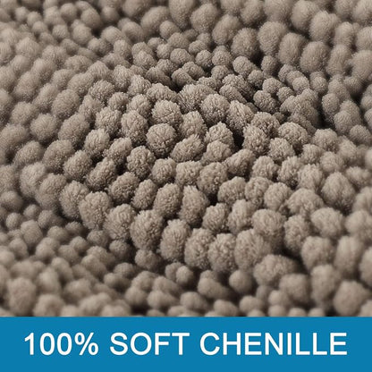 H.VERSAILTEX Bath Mats for Bathroom Non Slip Extra Thick Chenille Striped Bath - Image 3